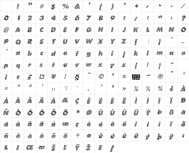 BarberPole Italic Character Map BarberPole Italic Character Map