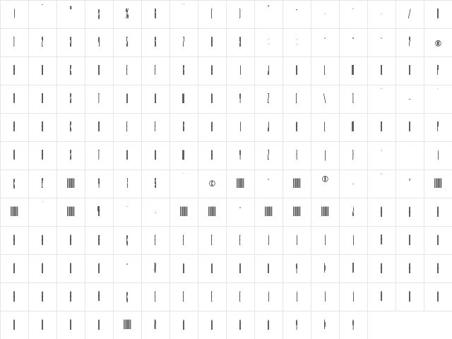 Barcode Two Character Map Barcode Two Character Map