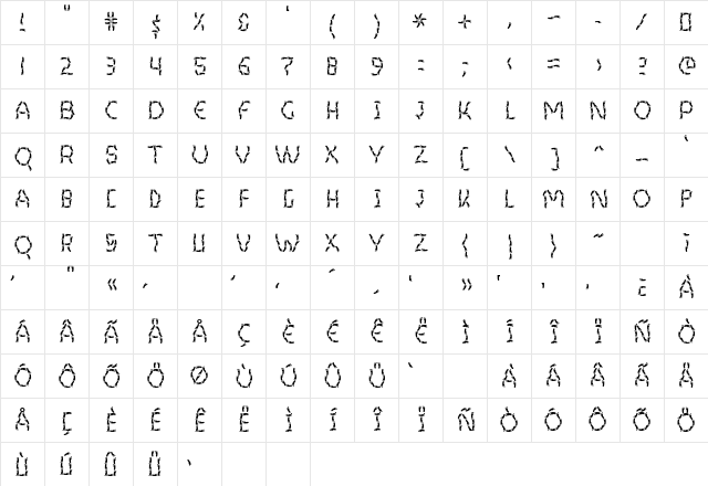 Barefoot Regular Character Map