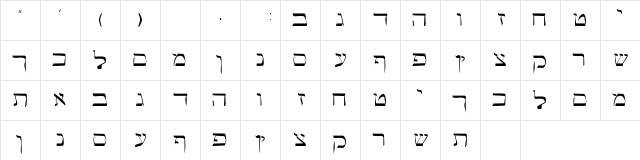 MatozohSSK Regular Character Map