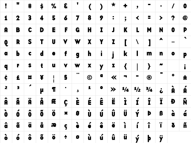 BaseTwelve Medium Character Map BaseTwelve Medium Character Map