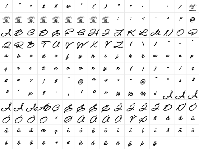 Atelas Personal Use Only Regular Character Map