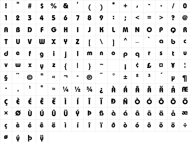 Bauhaus Std Bold Character Map Bauhaus Std Bold Character Map