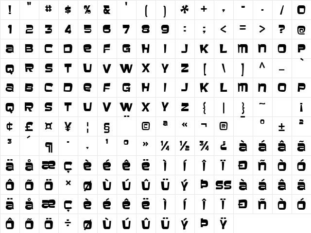 Baveuse Regular Character Map Baveuse Regular Character Map