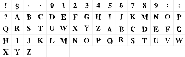 Beatnik Plain Character Map