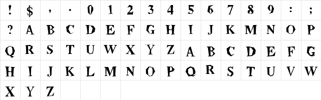 Beatnik Plain Character Map