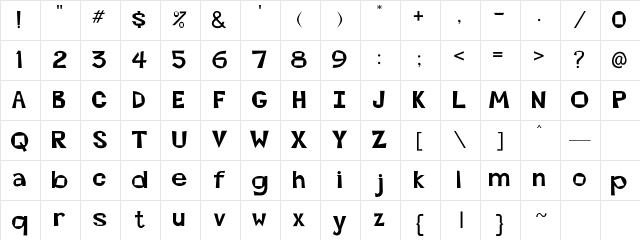 Beatsville Regular Character Map Beatsville Regular Character Map