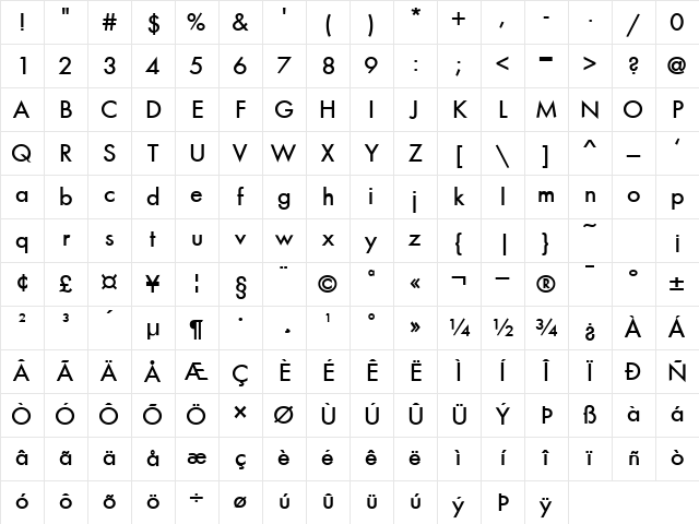 Beau Bold Character Map Beau Bold Character Map