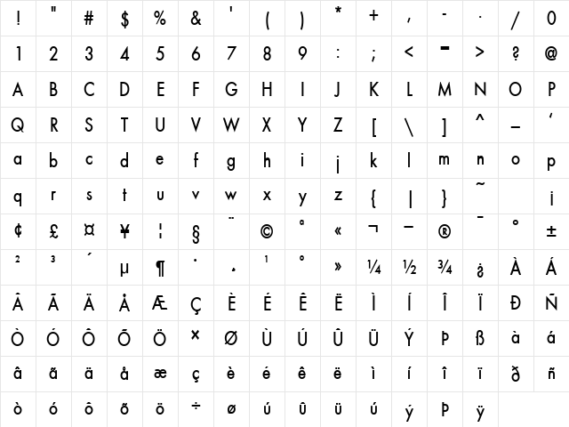 Beau-Condensed Bold Italic Character Map Beau-Condensed Bold Italic Character Map