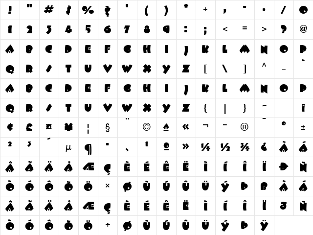 Beesknees ICG Regular Character Map Beesknees ICG Regular Character Map