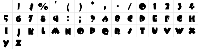 BeesWax Regular Character Map