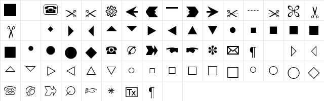 Abacus Three SSi Regular Character Map