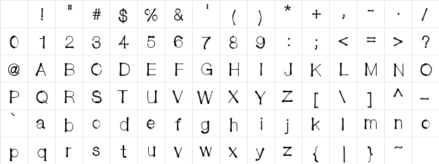 BendyStraw Medium Character Map