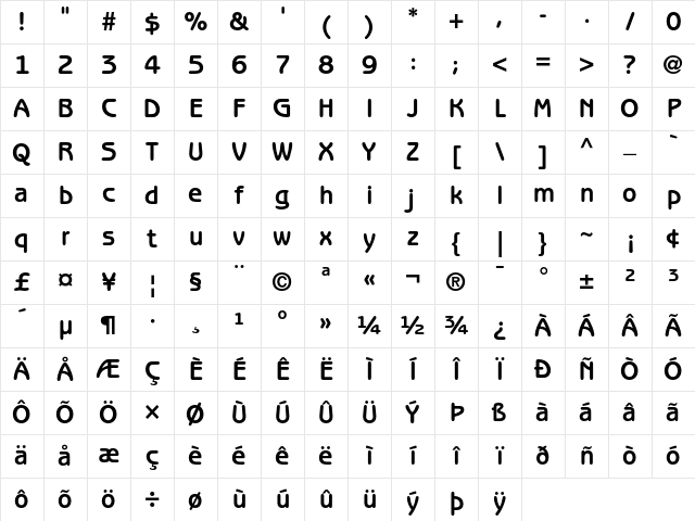 ITC Benguiat Gothic Bold Character Map
