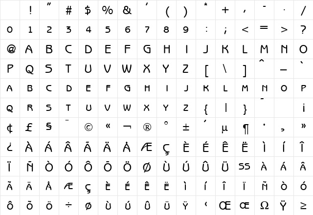 BenjaminSansSmc Bold Character Map BenjaminSansSmc Bold Character Map