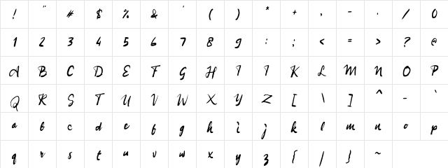 a Berlari Regular Character Map