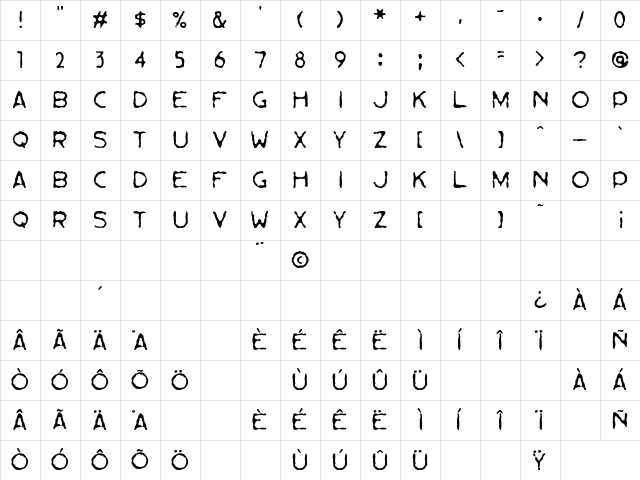 Bessie Regular Character Map