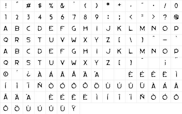 Bessie Regular Character Map