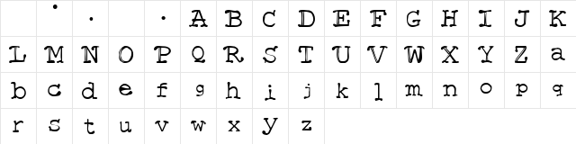 Mattfont Oblique Character Map