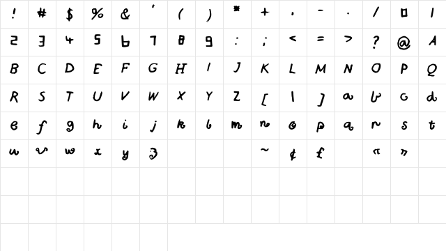 Bigcurls Medium Character Map Bigcurls Medium Character Map