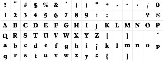 BigEars Regular Character Map