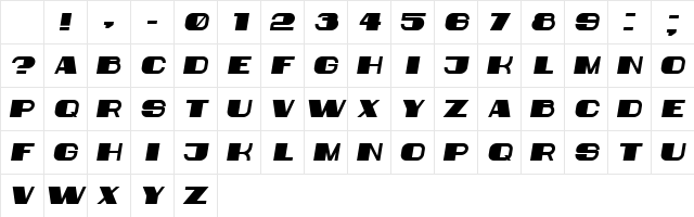 Bigger Book Italic Character Map Bigger Book Italic Character Map