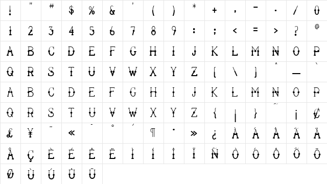 Bilevel Regular Character Map Bilevel Regular Character Map