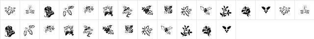 KR Lots Of Holly Regular Character Map