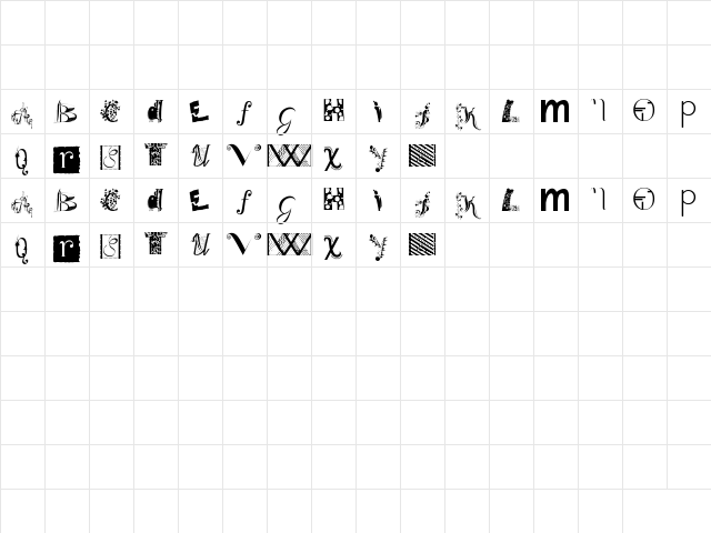 BitsNBobs Regular Character Map
