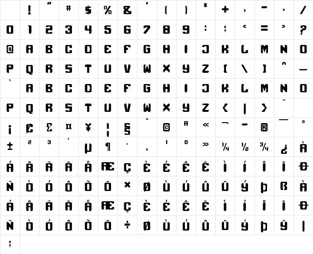 Black Unicorn Regular Character Map Black Unicorn Regular Character Map
