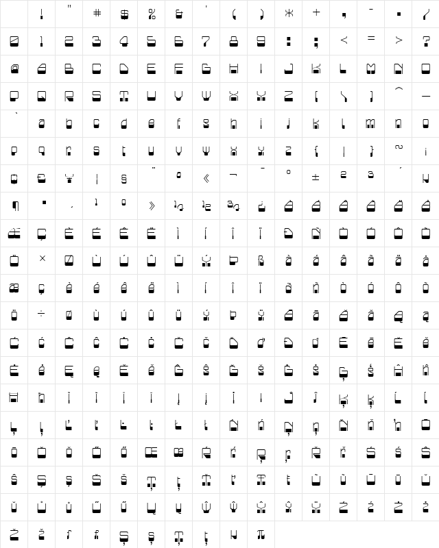 Blazium Regular Character Map Blazium Regular Character Map