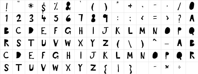 Blitzen Center Regular Character Map