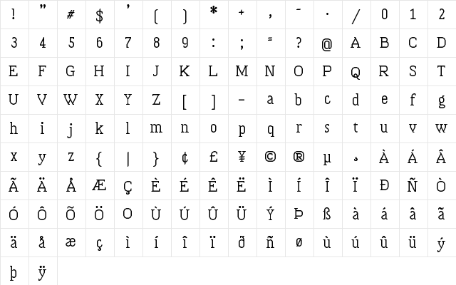 Bloccus Regular Character Map Bloccus Regular Character Map