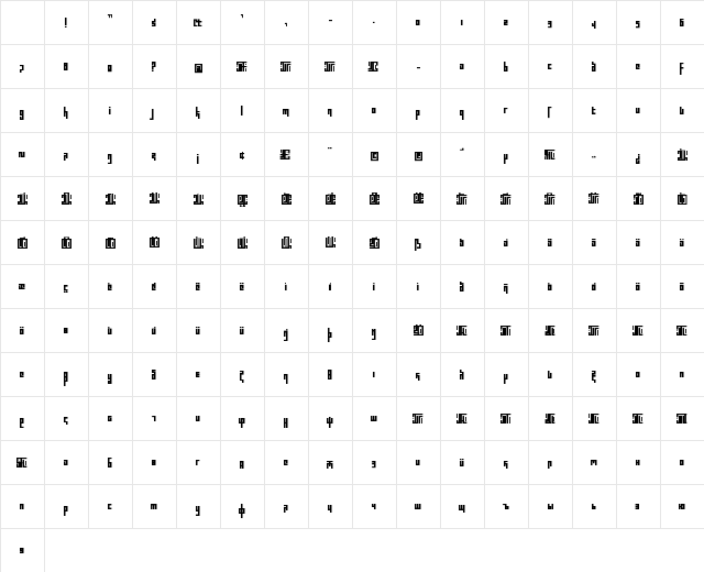 Blocktur Regular Character Map Blocktur Regular Character Map