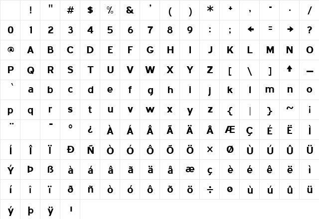 Blue Highway Bold Character Map Blue Highway Bold Character Map