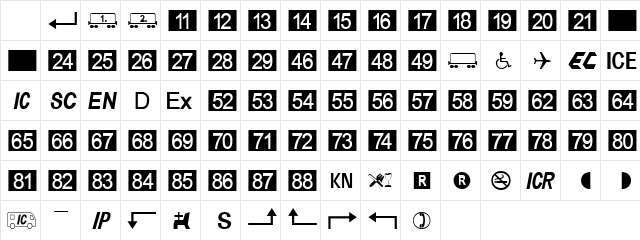 MAVB2 Regular Character Map