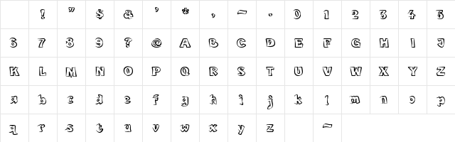 bobotoh Regular Character Map bobotoh Regular Character Map