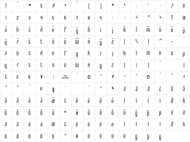 Max Bold Character Map