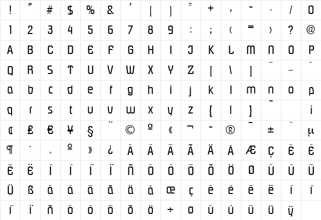 MaxBecker Regular Character Map