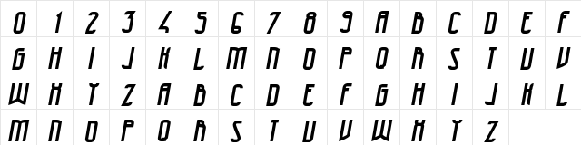 47 Bold Italic Character Map