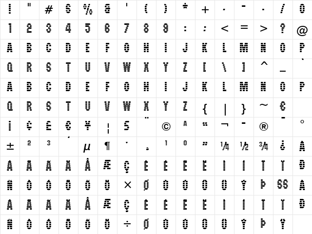 Maximus BT Regular Character Map Maximus BT Regular Character Map