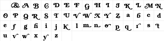 BookwomanSwash DemiSH Character Map BookwomanSwash DemiSH Character Map