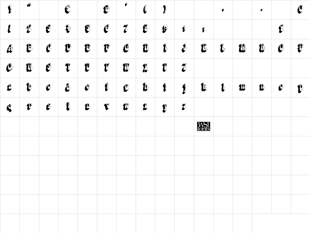 BoopShadow Regular Character Map BoopShadow Regular Character Map