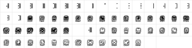 MayaDayNames Regular Character Map