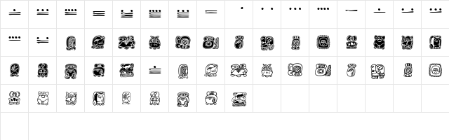MayaMonthGlyphs Regular Character Map
