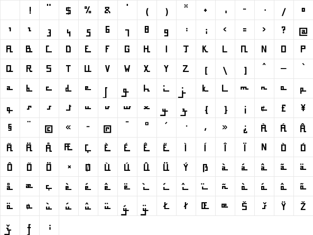 BousniCarre LT Std Bold Regular Character Map BousniCarre LT Std Bold Regular Character Map