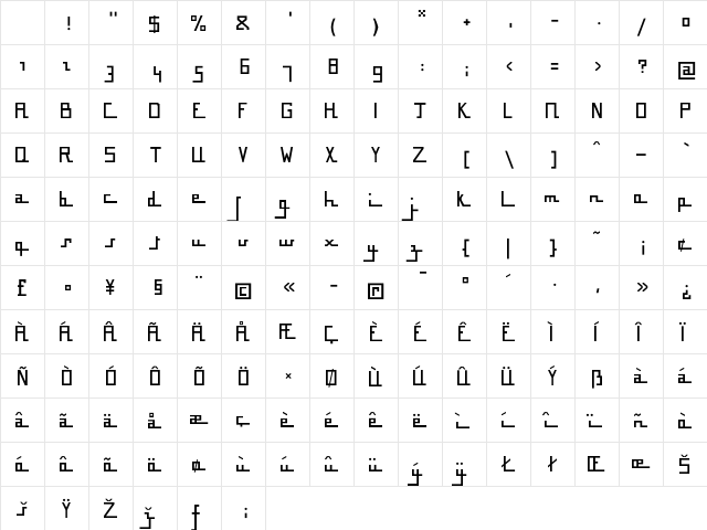 BousniCarre LT Std Medium Regular Character Map BousniCarre LT Std Medium Regular Character Map