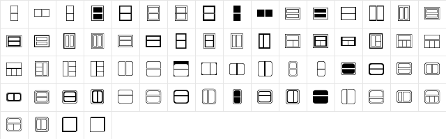 Boxes Regular Character Map