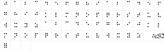 Braille Regular Character Map