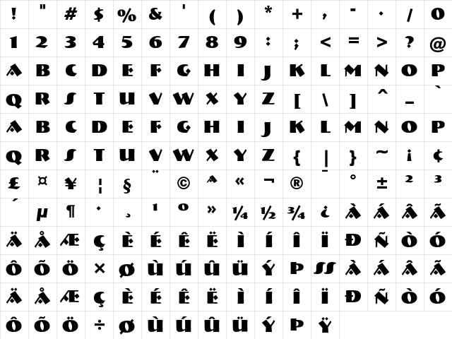 Bremen Black Character Map